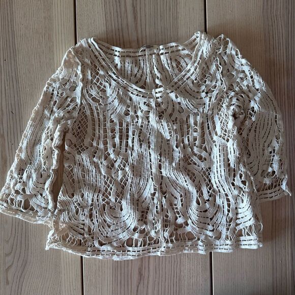 Miss Kelly 1999 Large Lace Bohemian Cream Top - Medium - Picture 1 of 6